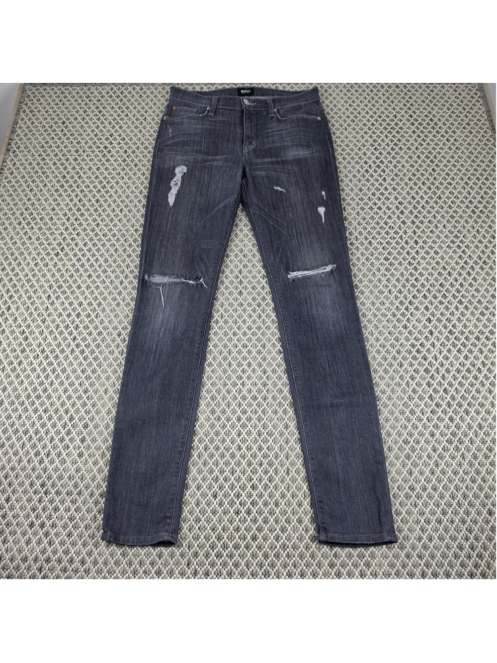 Hudson Jeans Women’s Size 29 Gray Distressed Skinny Stretch Denim USA Made - Picture 2 of 12